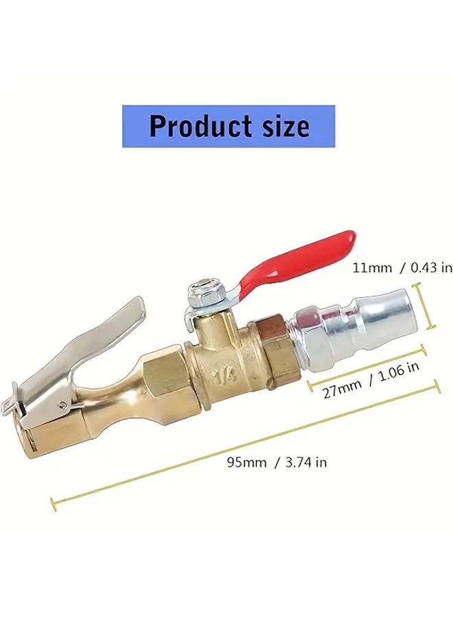 Heavy Duty Metal Car Tire Inflator Nozzle With Quick Connect Locking Chuck 1pc - Image 2