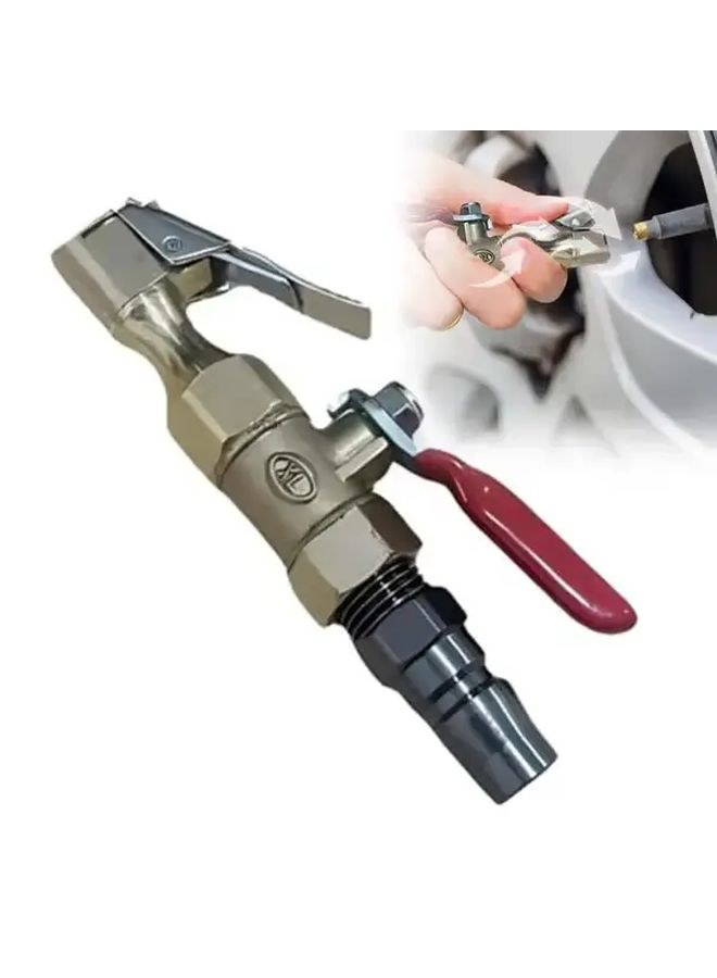 Heavy Duty Metal Car Tire Inflator Nozzle With Quick Connect Locking Chuck 1pc - Image 1