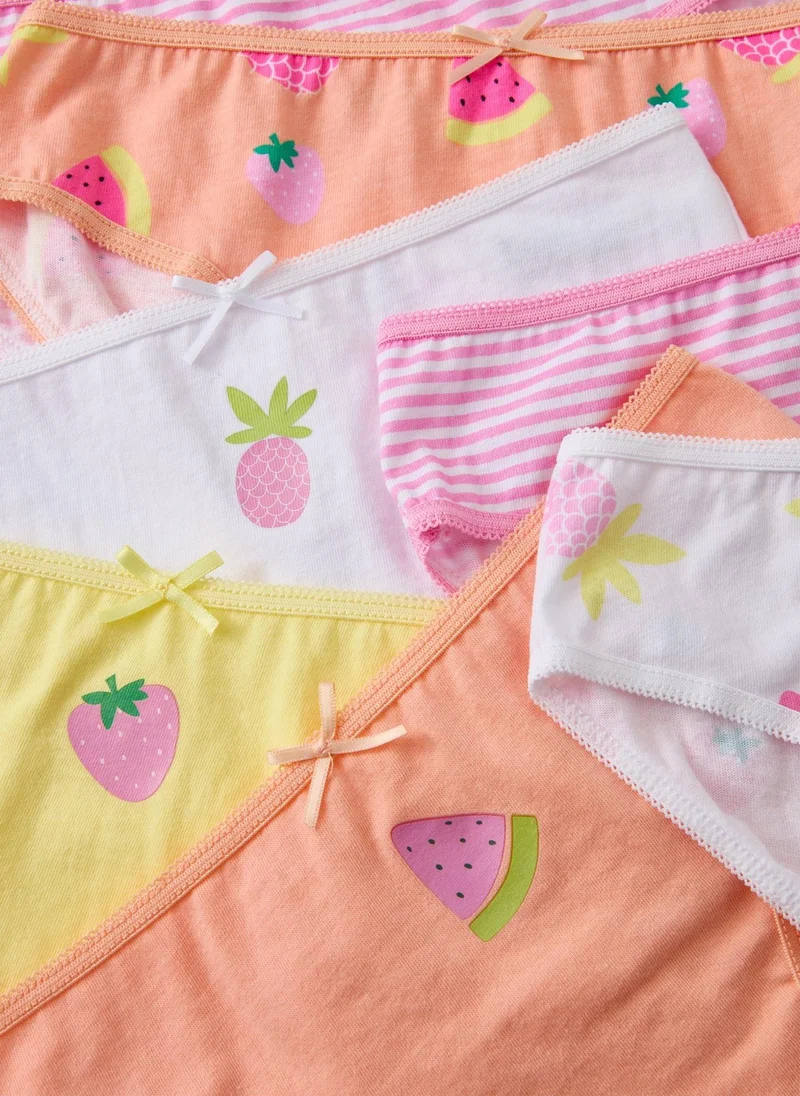 Matalan 7 Pack Pink Girls Fruit Knickers