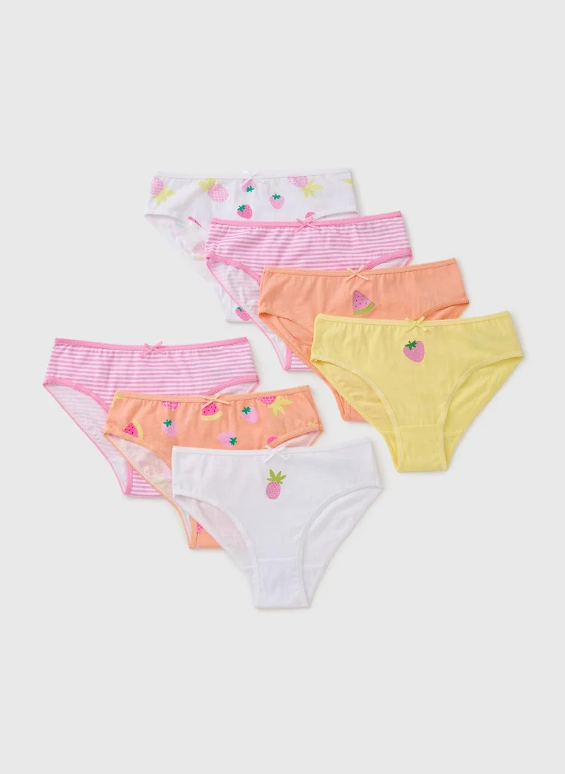 Matalan 7 Pack Pink Girls Fruit Knickers