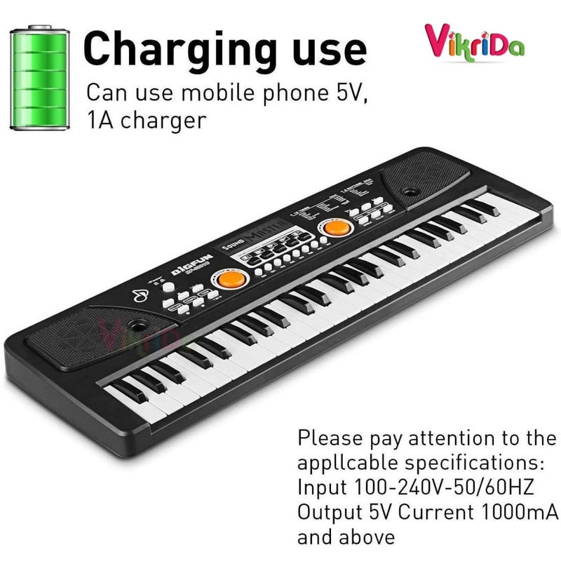 VikriDa Combo 49 Piano Keyboard with Recording and Mic with Musical Guitar for Kids Analog Portable Keyboard - Image 4
