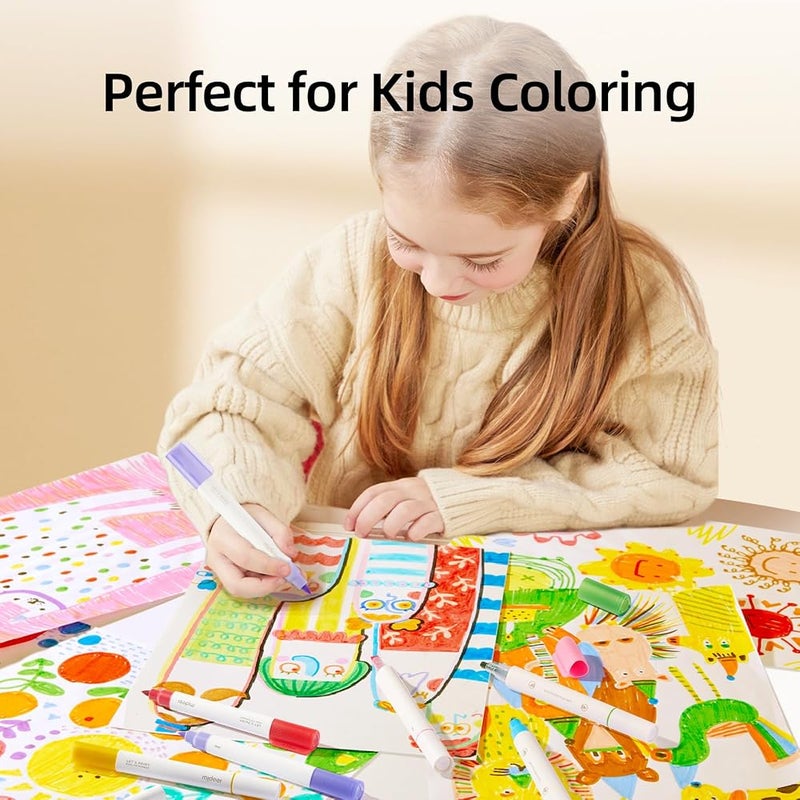 MiDeer Dual Brush Marker Pens Colors, Water-Based Dual Tip Markers for Kids Drawing, Dual Brush with Fine Tip and Chisel Tip Perfect for Kids Adults Coloring - Image 5