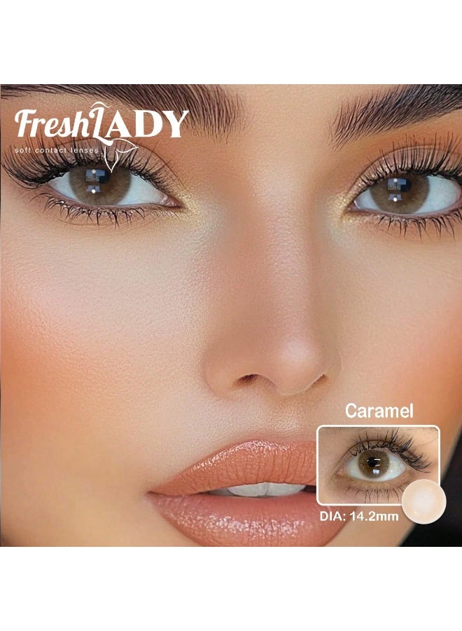 فريش ليدي عدسات لاصقه ملونه للعين - درجة الكراميل - Image 1