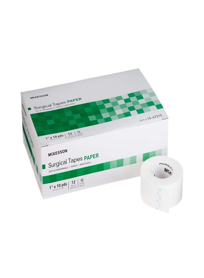 McKesson Surgical Tape, Non-Sterile, Air Permeable Paper, 1 in x 10 yd, 12 Count - Image 1