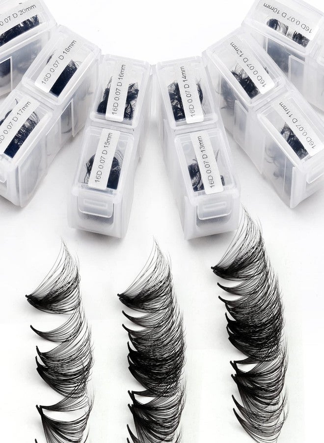 WENDY LASHES Eyelashes 1200PCS False, Premade Fans 16D Volume, Loose Promade D Curl, Mixed 9-20mm, Silk Material, Natural, Individual, 1.0582 Ounce - Image 1