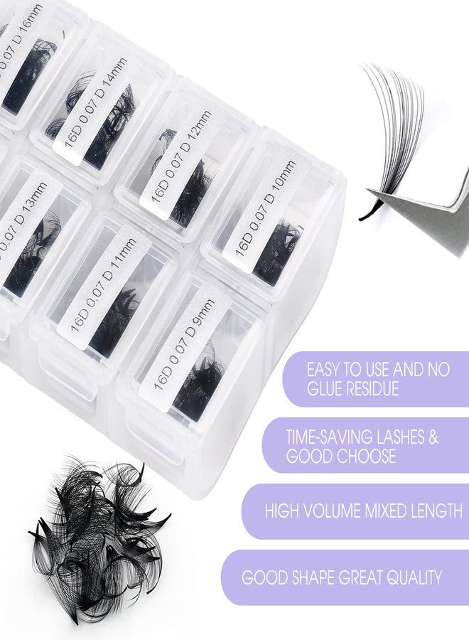 WENDY LASHES Eyelashes 1200PCS False, Premade Fans 16D Volume, Loose Promade D Curl, Mixed 9-20mm, Silk Material, Natural, Individual, 1.0582 Ounce - Image 4