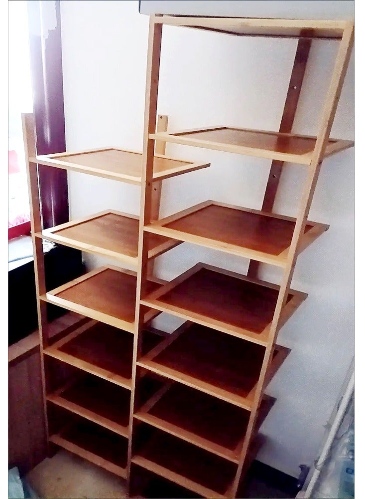 C&C Home Multi-Tiers Durable Portable Bamboo Shoe Rack Storage Shelf Shoe Organizer Display Stand Entryway Furniture for Hallway Living Room 52x25x127 cm - Image 2