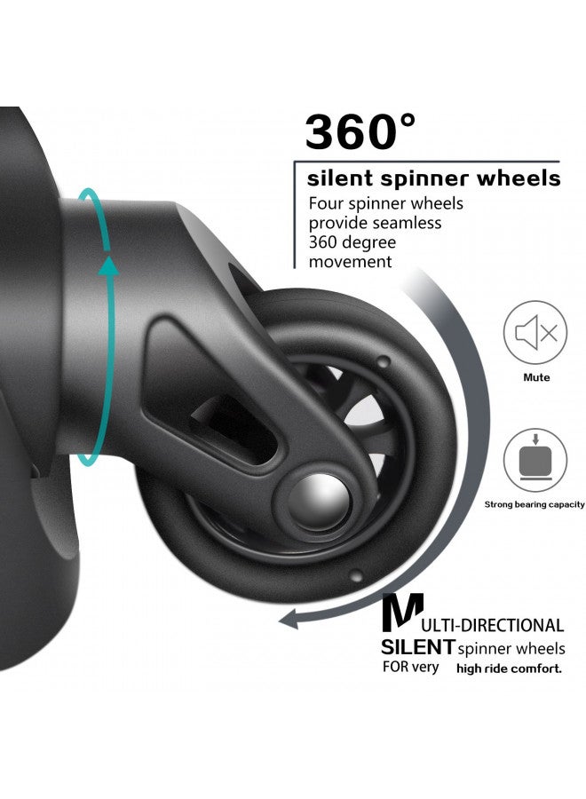 Coolife Luggage 4 Piece Set Suitcase Spinner Hardshell Lightweight TSA Lock (Family Set-Sky Blue) - Image 2