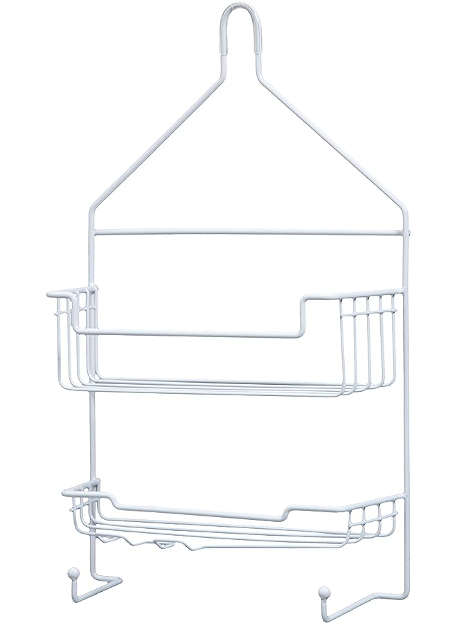 Raxoom 2-Shelf Hanging Shower Caddy, White - Image 1