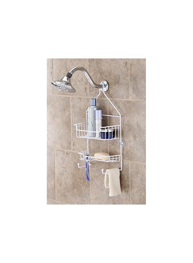 Raxoom 2-Shelf Hanging Shower Caddy, White - Image 2