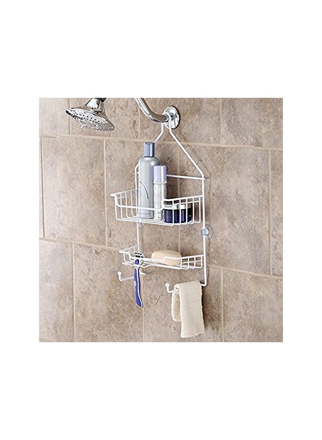 Raxoom 2-Shelf Hanging Shower Caddy, White - Image 5