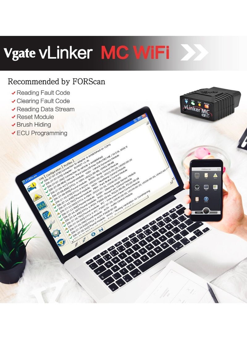 Vgate Vgate vLinker MC+ ELM 327 V2.2 Bluetooth Compatible Car Scanner OBD2 wifi Auto Diagnostic Tool ELM327 OBD 2 ODB2 Bimmercode  - Image 2