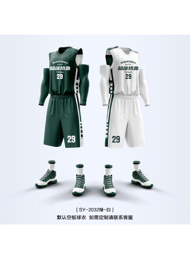 Double-sided Basketball Uniform Suit Men's Basketball Double-sided Wear Sports Compeion Training Uniform Vest Team Uniform Printing
