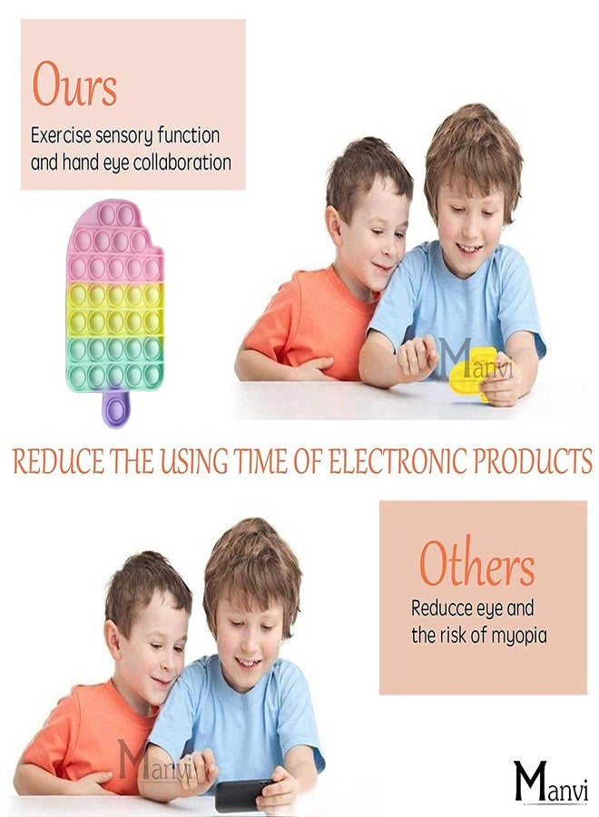 MANVI Fidget Pop It for Kids, Educational Toy for Kids, Multi Color pop it for Kids, Stress Reviler for All Ages, Small Popper for Boys and Girl, Simple Pop it for Kids (Candy) - Image 2