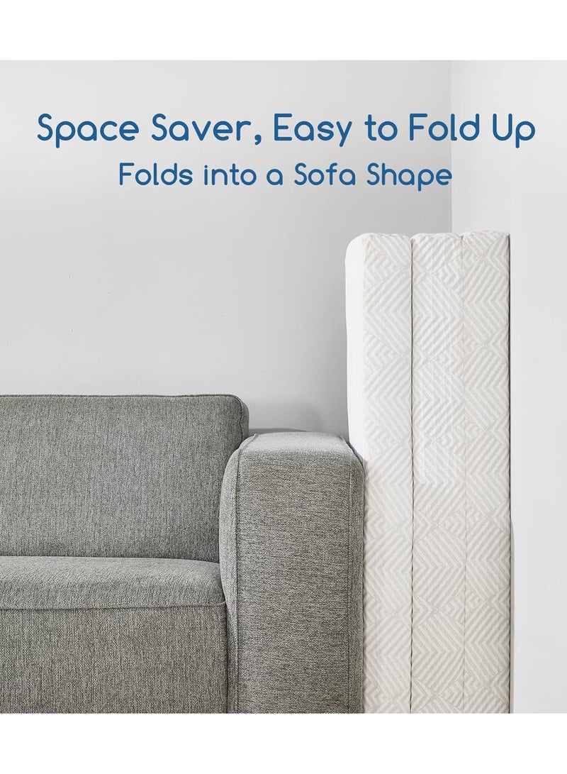 Comfy مرتبة قابلة للطي مريحة نصف طبية محمولة بيضاء مفردة 5 - Image 4