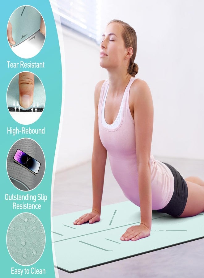 Ostutry Yoga Mat 8mm Thick - Non Slip Workout Mat, 72x 26x 0.31 inch Exercise Mat with Alignment Mark, Anti-Tear Exercise & Fitness Mat for Yoga, Pilates & Floor Workouts, Carry Strap Included - Image 4