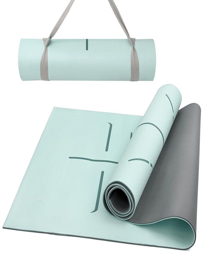 Ostutry Yoga Mat 8mm Thick - Non Slip Workout Mat, 72x 26x 0.31 inch Exercise Mat with Alignment Mark, Anti-Tear Exercise & Fitness Mat for Yoga, Pilates & Floor Workouts, Carry Strap Included - Image 1