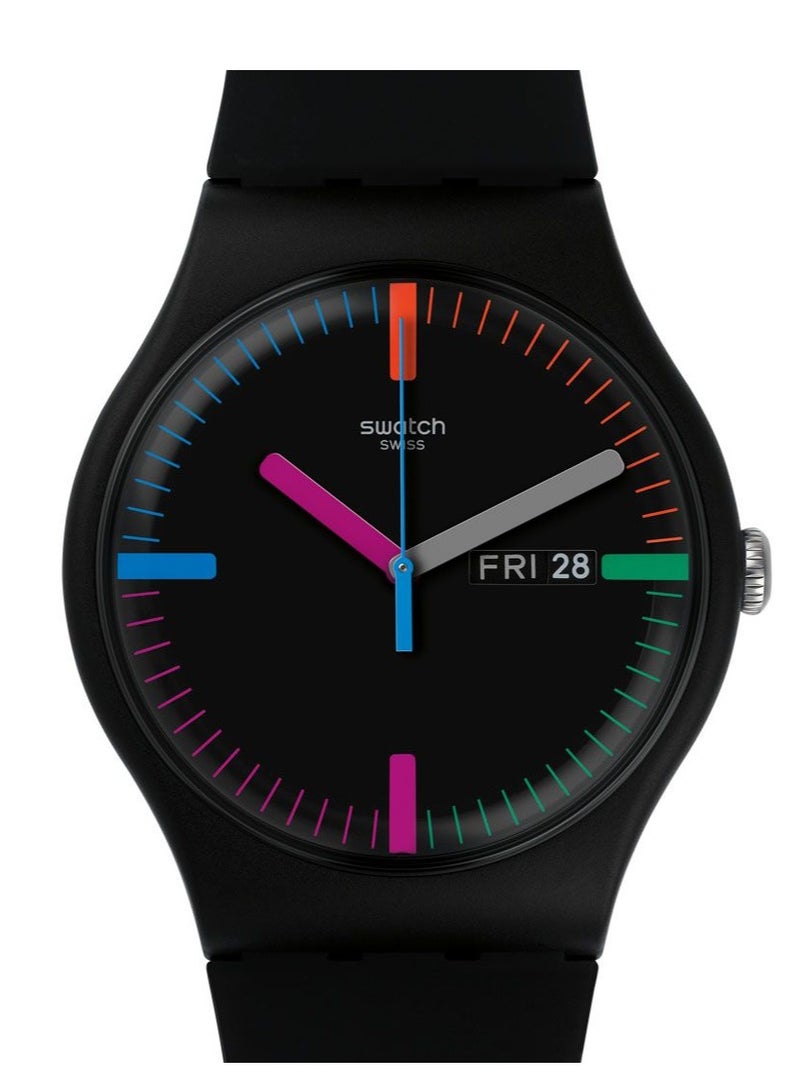 Swatch ساعة يد مقاومة للماء بحركة كوارتز للجنسين من إندكستر - 41 مم - Image 1