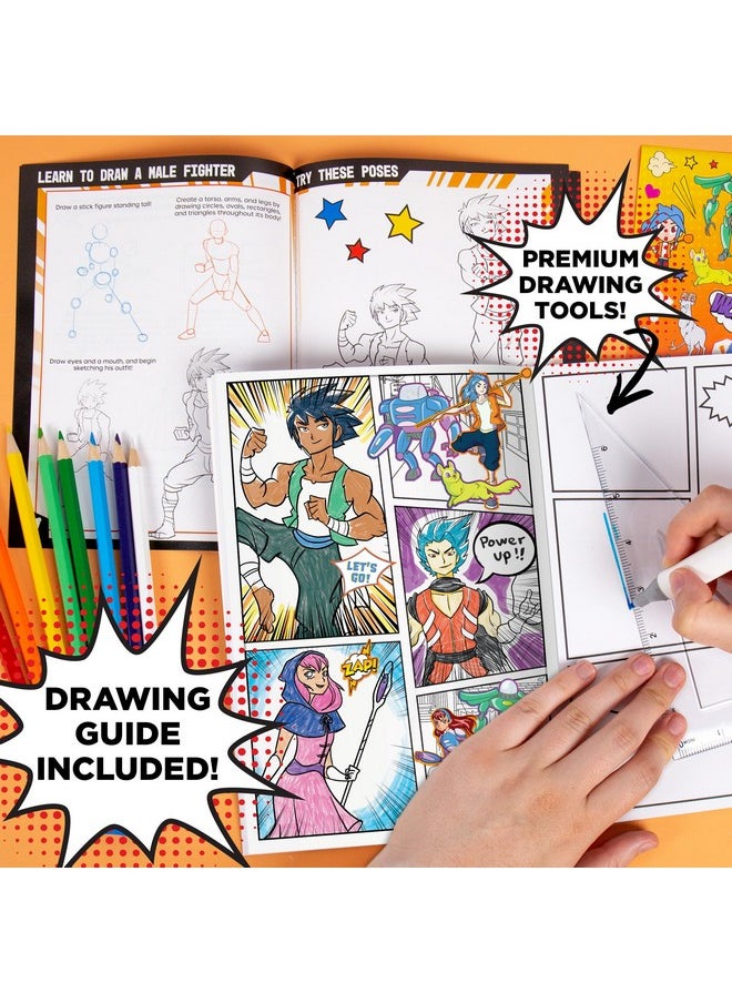 made by me - Manga Artist Set How To Draw Anime Create 2 Comic Books Great Gifts For Anime Enthusiasts Awesome Art Kit Drawing Kit Arts & Crafts For Kids Great Addition To Anime Collection - Image 1