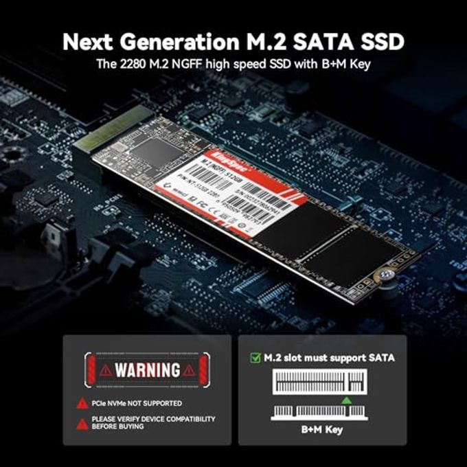 KingSpec Nt Seriese 1Tb M.2 2280 Sata Ssd,Sata3 6Gb/S Internal Solid State Drive, For Ultrabook & Laptop & Desktop - Image 3