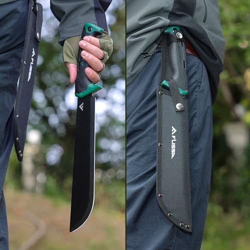 FLISSA 11'' Machete for Yard Work, Ergonomic Air Tech Handle and Lightweight Sheath, Stainless Steel Machete Knife for Gardening, Bushcraft, Hunting - Image 2