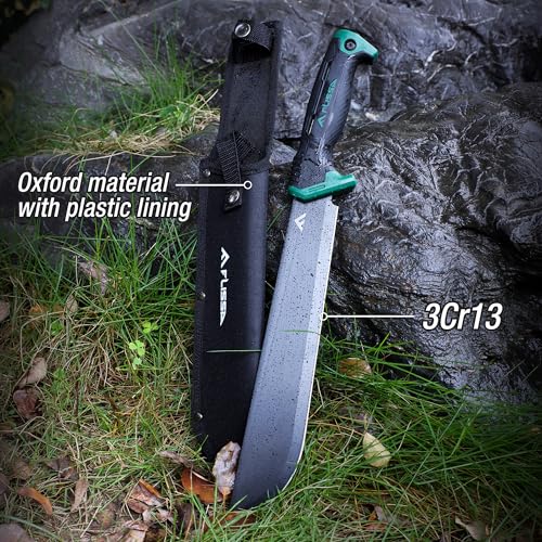 FLISSA 11'' Machete for Yard Work, Ergonomic Air Tech Handle and Lightweight Sheath, Stainless Steel Machete Knife for Gardening, Bushcraft, Hunting - Image 4