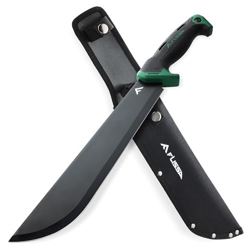 FLISSA 11'' Machete for Yard Work, Ergonomic Air Tech Handle and Lightweight Sheath, Stainless Steel Machete Knife for Gardening, Bushcraft, Hunting - Image 1