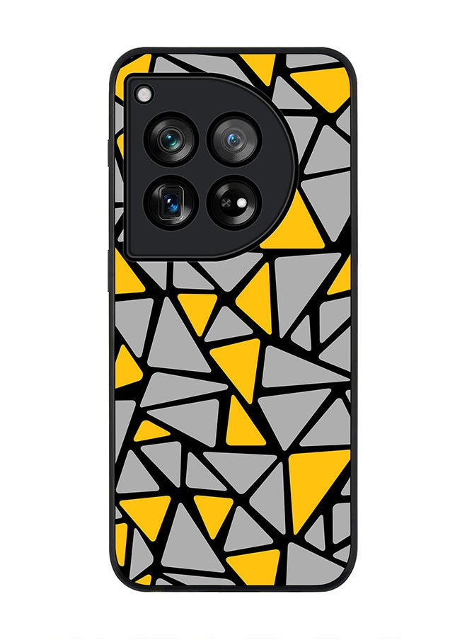 Stylizedd Rugged Black edge case for OnePlus 12R / OnePlus Ace 3 5G, Slim fit Soft Case Flexible Rubber Edges Anti Drop TPU Gel Thin Cover -  Triabstract  - Image 1