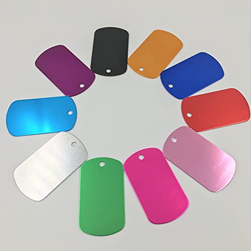 NUORUI NUO RUI Colorful Rectangle Anodized Aluminum Stamping Blanks Discs for Craft Tags (Pack of 10) (Color Mix) - Image 3