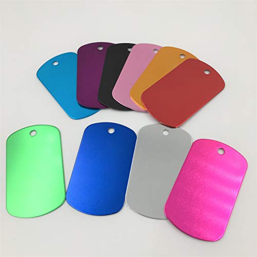 NUORUI NUO RUI Colorful Rectangle Anodized Aluminum Stamping Blanks Discs for Craft Tags (Pack of 10) (Color Mix) - Image 2