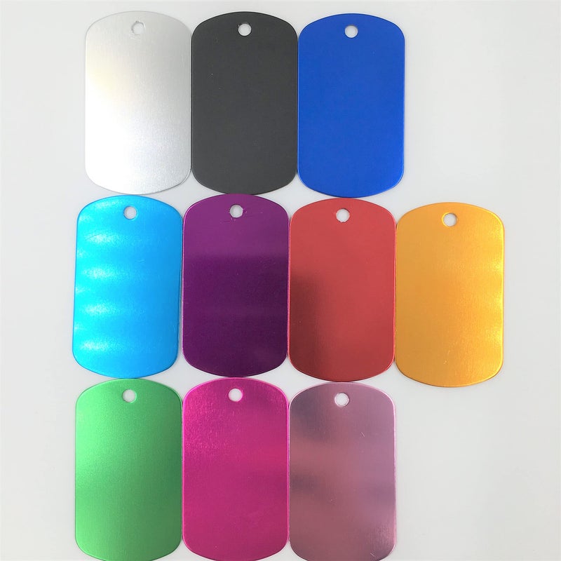 NUORUI NUO RUI Colorful Rectangle Anodized Aluminum Stamping Blanks Discs for Craft Tags (Pack of 10) (Color Mix) - Image 4