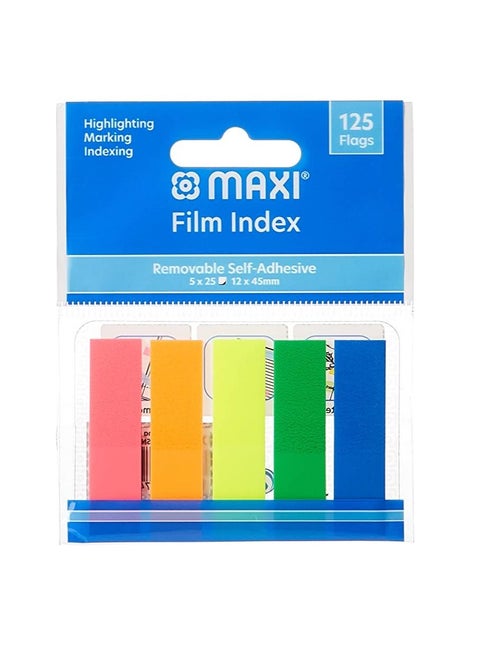 Maxi SELF ADHESIVE POP UP FLAGS FLAT SHAPE ASSORTED COLORS 5X25 FLAGS 125PC, F125