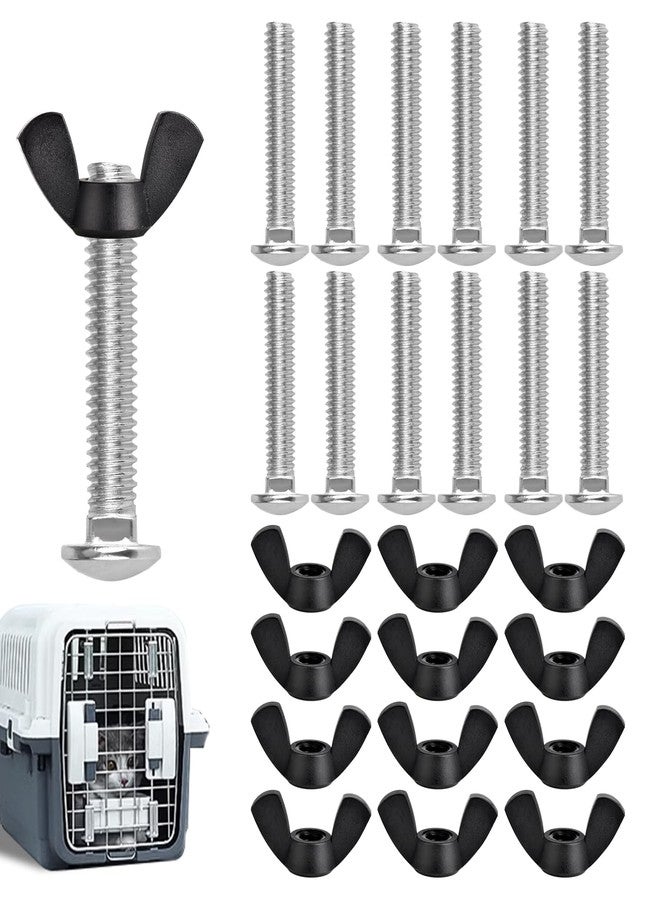 AccEncyc M6 Pet Carrier Fasteners Kennel Replacement Bolts for Plastic Cat Crate and Dog Crate Dog Kennel Accessories Cat Cage Carrier Parts(12 Set) - Image 1