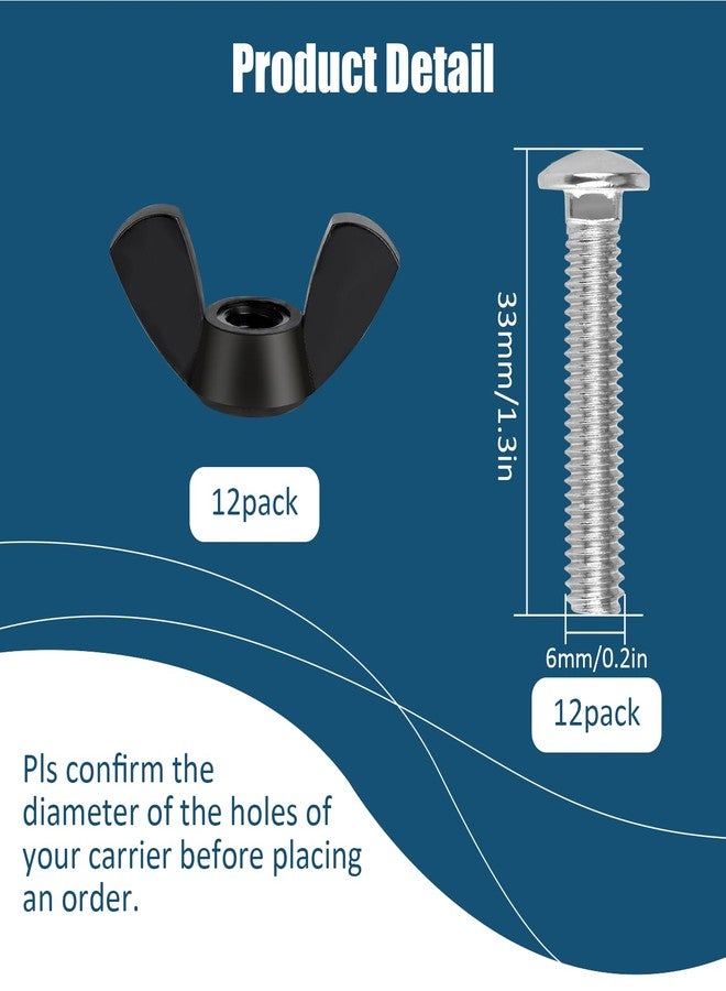 AccEncyc M6 Pet Carrier Fasteners Kennel Replacement Bolts for Plastic Cat Crate and Dog Crate Dog Kennel Accessories Cat Cage Carrier Parts(12 Set) - Image 2