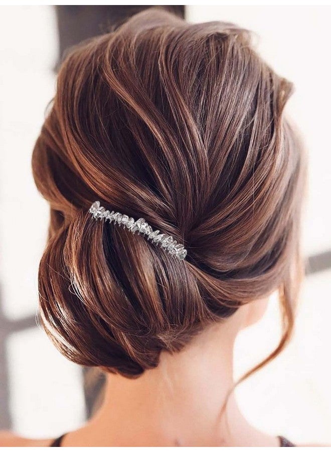 JONKY Crystal Hair Side Comb Turquoise Hair Pieces Quartz Headpieces Silver Decorative Hair Combs for Women and Bride(Turquoise,Transparent,Purple) - Image 4