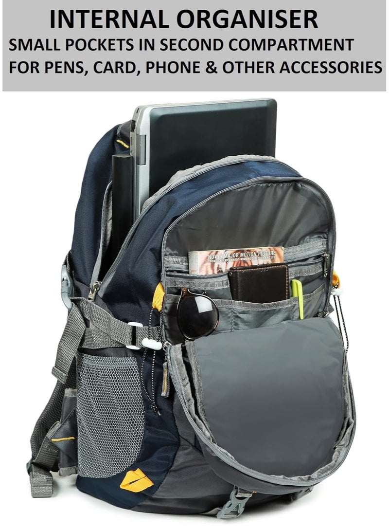 هاف مون Half Moon 45L Hammer Waterproof Rucksack Bags for Man/Trekking Bags for Men | With 17.3" Laptop Compartment & Rain cover | For Trekking, Hiking, Travel Backpack for Men & Women (Navy Blue) - Image 3