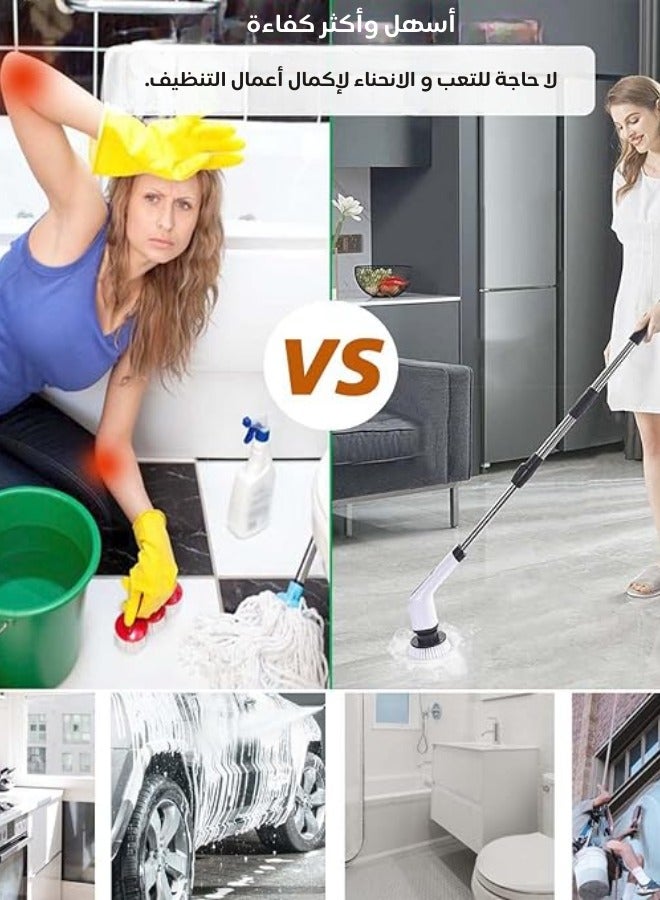 Electric Spin Scrubber Rechargeable Cleaning Brush with 7 Replaceable Brush Heads, Cordless and Portable Power Scrubber, Electric Bathroom Scrubber for Cleaning Tile, Sink, Window, Floor, Tub, Car  - Image 1