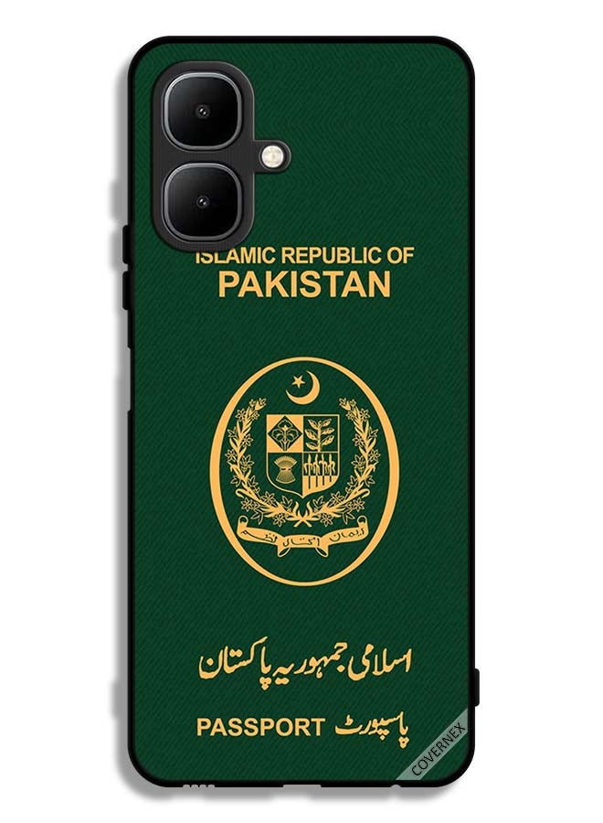 Covernex Tecno Pop 10 Protective Case Cover Pakistan Passport Pattern