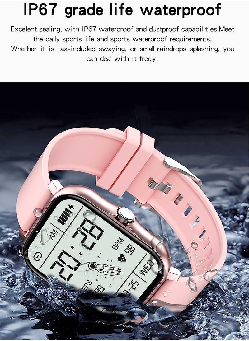 Generic - Smartwatch for Men and Women, 1.69" Screen with Heart Rate Monitor, Oximeter (SpO2), Pedometer, Sleep Monitor, IP68 Waterproof Smart Watch for Android and iOS (Black) - Image 1