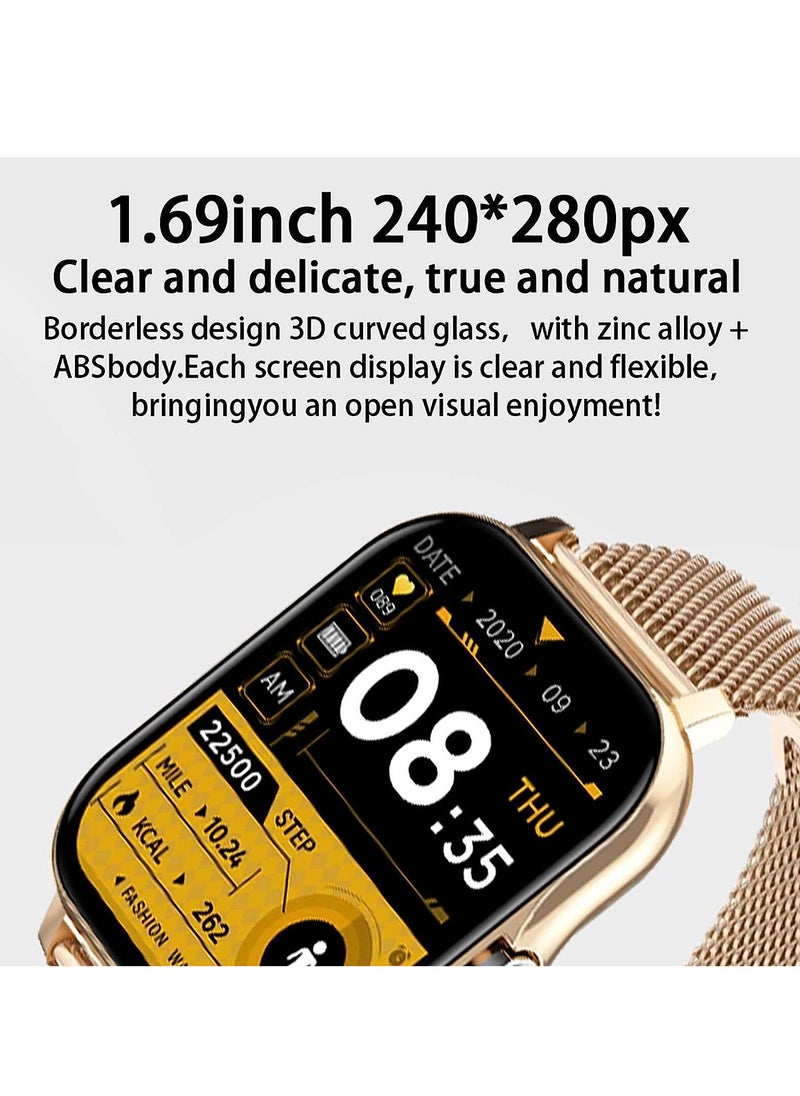 Generic - Smartwatch for Men and Women, 1.69" Screen with Heart Rate Monitor, Oximeter (SpO2), Pedometer, Sleep Monitor, IP68 Waterproof Smart Watch for Android and iOS (Black) - Image 1