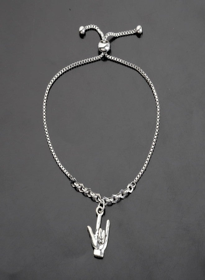 SEIRAA Sign Language Key Ring I Love You Hand Sign Language Charm Jewelry ASL Jewelry Deaf Awareness Gifts (Love You bracelet) - Image 5