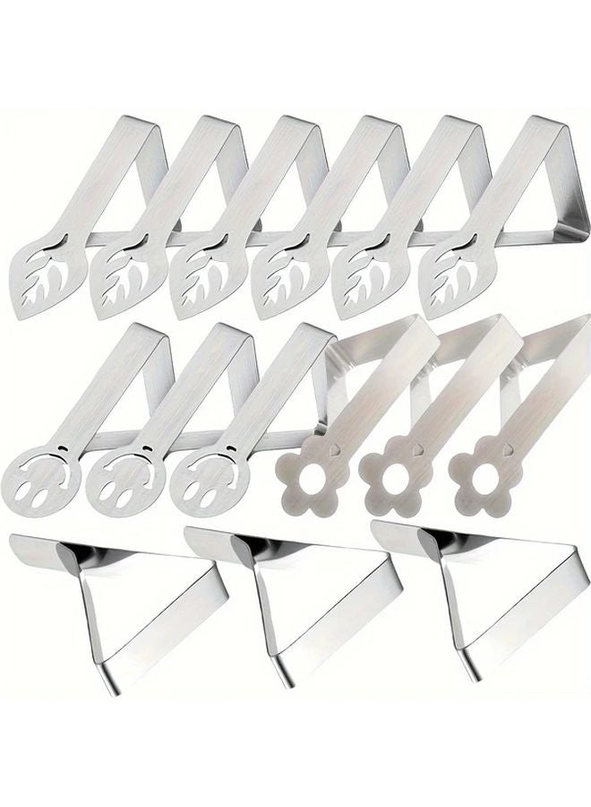 6pcs Leaf Triangle Heavy Duty Stainless Steel Tablecloth Clips Outdoor Table Cover Holders - Image 2