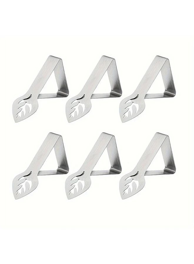 6pcs Leaf Triangle Heavy Duty Stainless Steel Tablecloth Clips Outdoor Table Cover Holders - Image 1