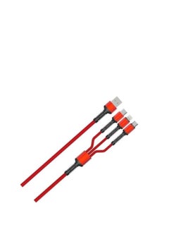 إل دينو إل دينو كابل شحن مجدول من النايلون 3 في 1، كابل شحن متعدد USB، سلك شحن سريع مع نوع C، Micro USB ومنفذ LIGHTING، متوافق مع معظم أجهزة iPhone وiPad وAndroid  - Image 5