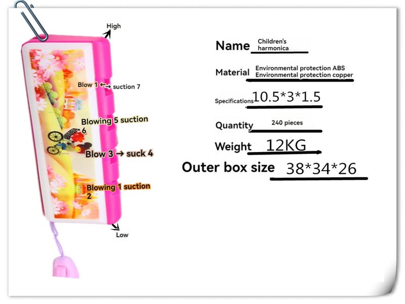 NAOMI Kids Harmonica Plastic Diatonic Harmonicas with 4 Holes 8 Notes Musical Instrument Toy for Boys Girls 4 PCS - Image 4