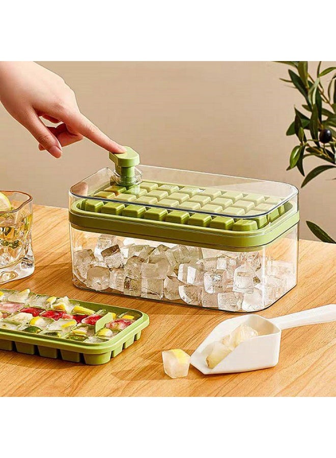 Transparent Ice Box with Lid + Scoop - Practical Ice Box with Cubes for Juices and Water - Image 1