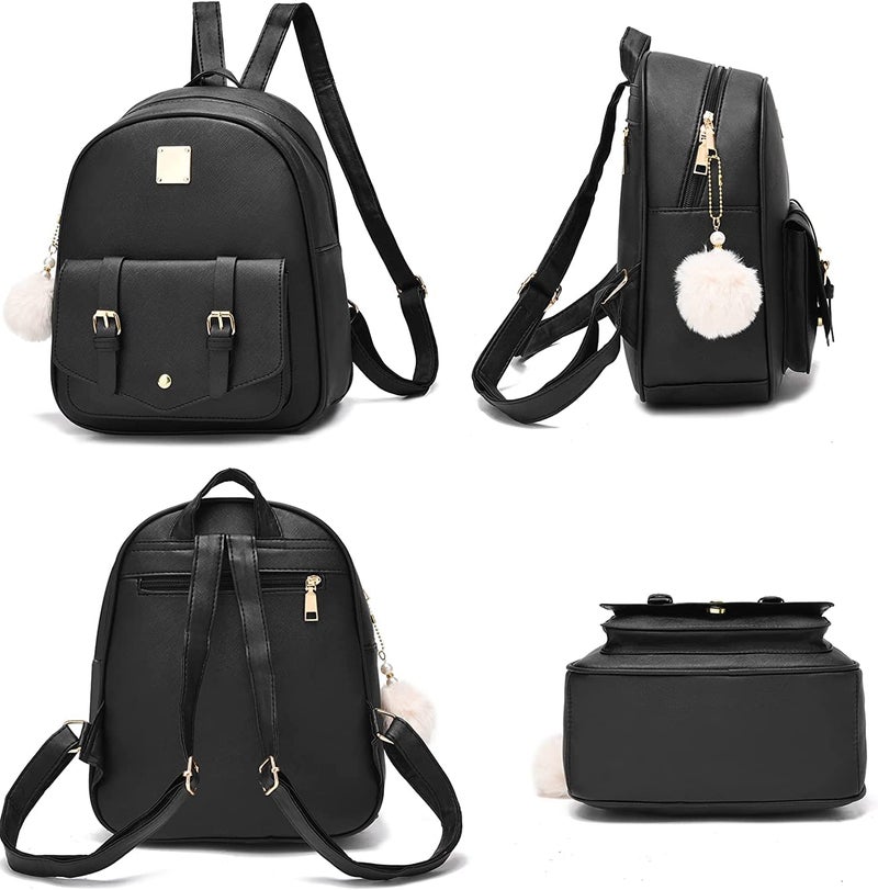 Floky 32 all Fashion Girls 3-PCS Fashion Cute Mini Leather Backpack sling & pouch set for Women/gift for girlfriend - Image 2