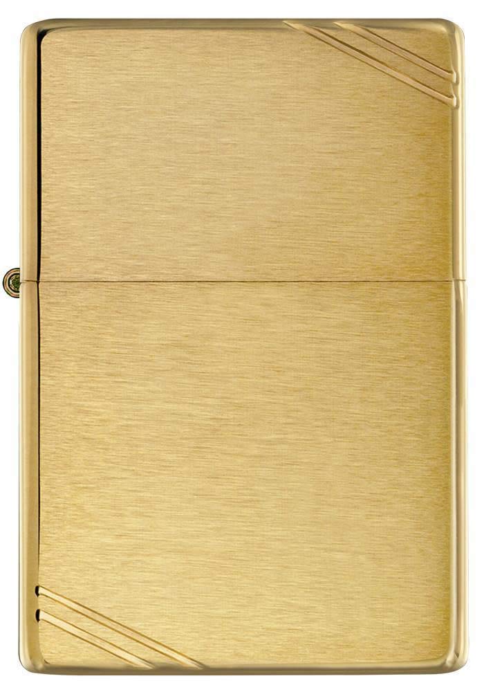 Zippo Vintage Brushed Brass with Slashes Pocket Lighter - Image 2