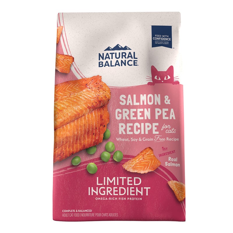 Natural Balance Limited Ingredient Adult Grain-Free Dry Cat Food, Salmon & Green Pea Recipe, 4 Pound (Pack of 1) - Image 1