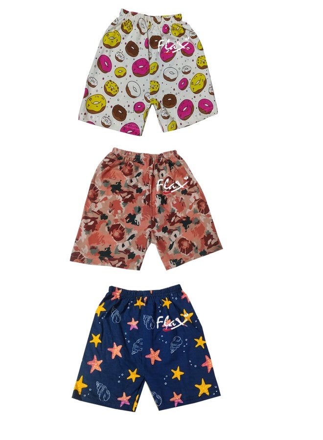 FLAX Printed Cotton Baby Boy's & Girl's Printed Shorts/Plain Shorts (Pack of 6) (6-9 Months) Multicolour - Image 4